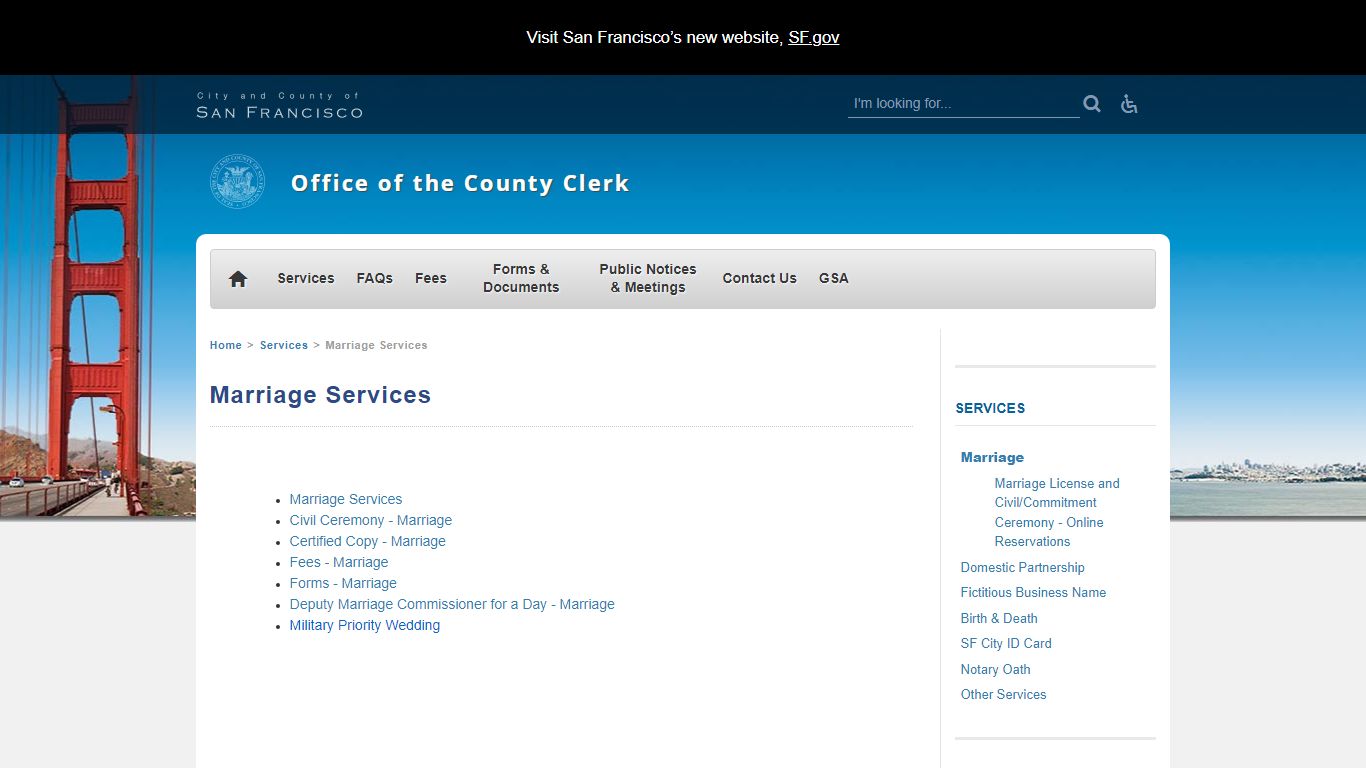 Marriage Services | Office of the County Clerk - San Francisco